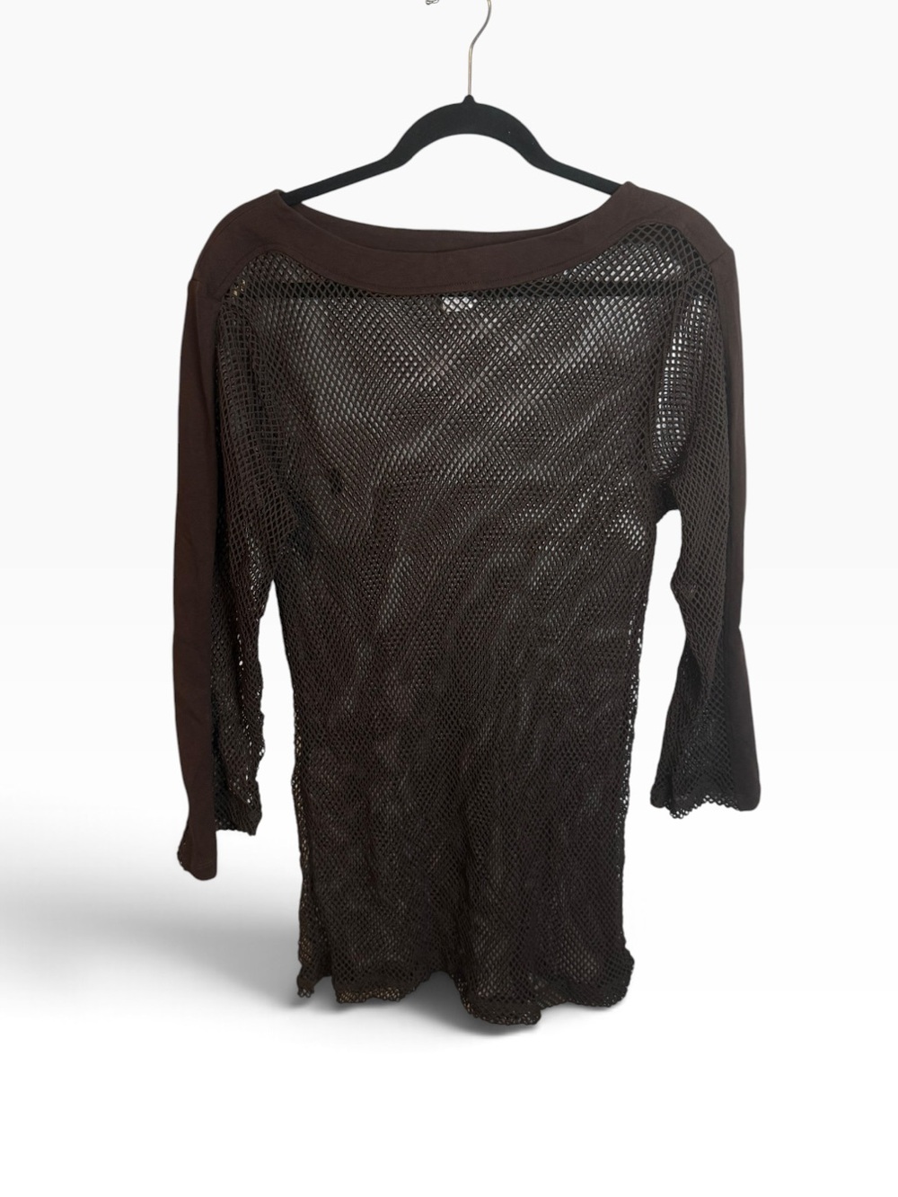 La Blanca Brown Open Knit Swim Cover Tunic